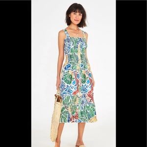 FARM RIO TROPICAL TILE MIDI DRESS
